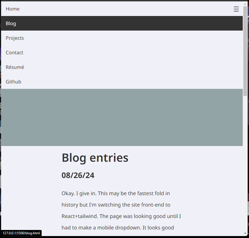 Image of dropdown functionality.